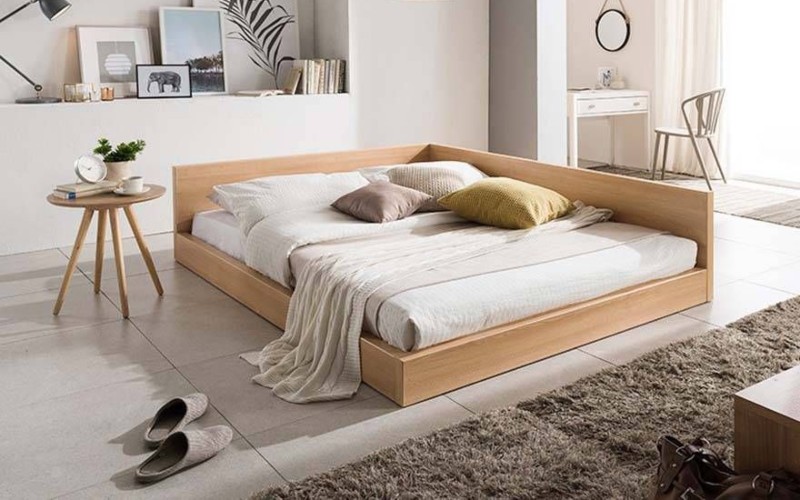 Giường ngủ gỗ chân thấp