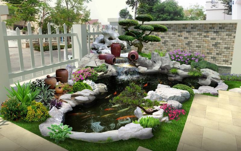 Bố trí bể cá koi