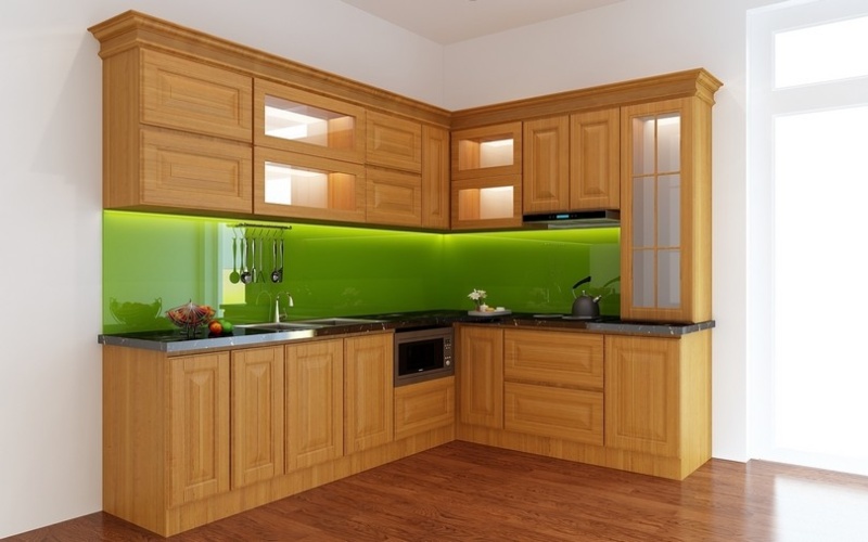 Các loại tủ bếp gỗ tự nhiên