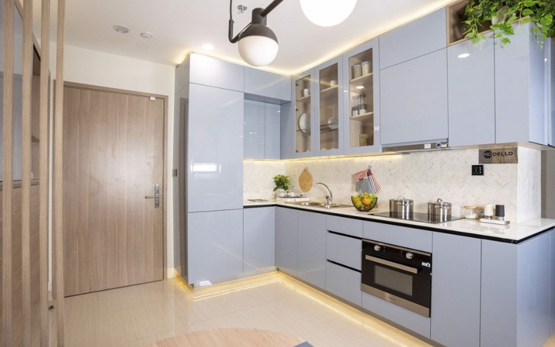 mẫu tủ bếp nhựa acrylic