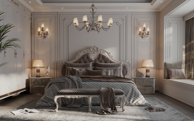 thiết kế phòng ngủ tân cổ điển