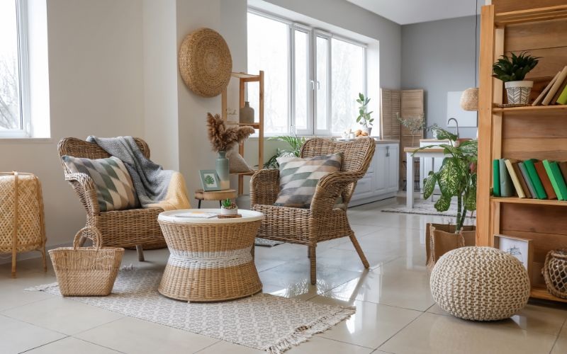 bảo quản nội thất mây tre đan
