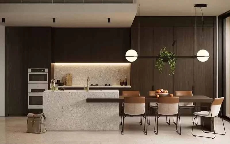 bố trí đảo bếp hiện đại