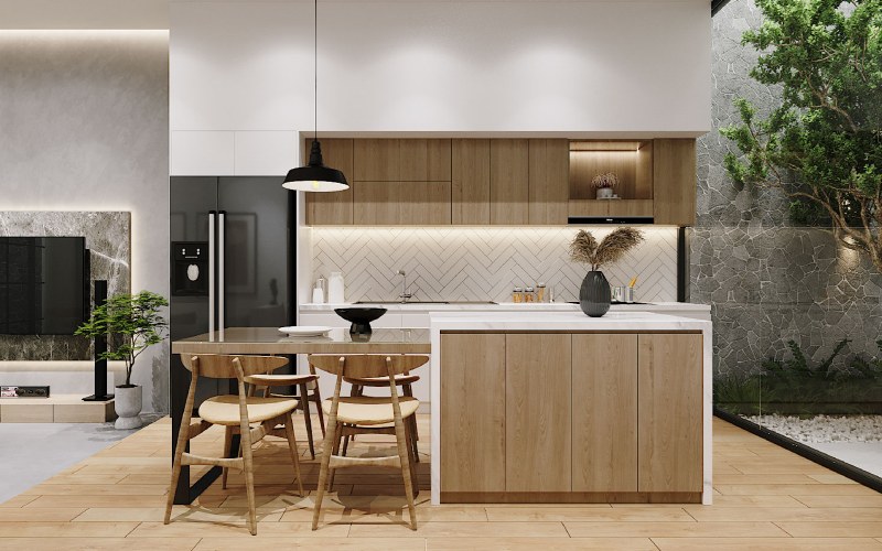 Các kiểu đảo bếp hiện đại