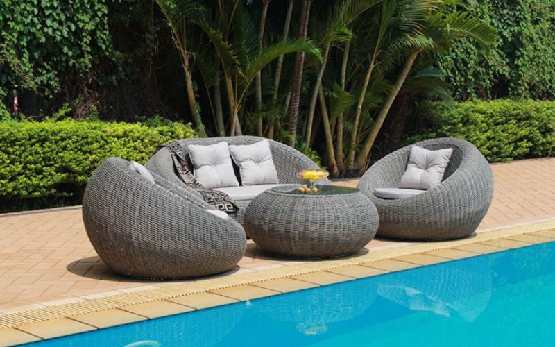 Ghế cà phê nhựa giả mây