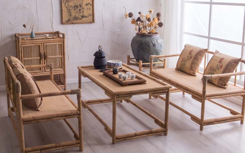 Ghế uống trà mây tre đan