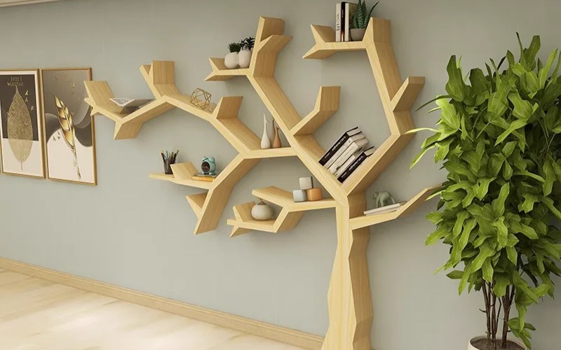 Giá sách cây gỗ công nghiệp