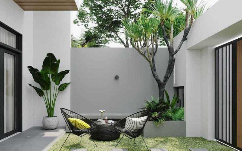 Khuôn viên sân vườn nhỏ dưới 30m²