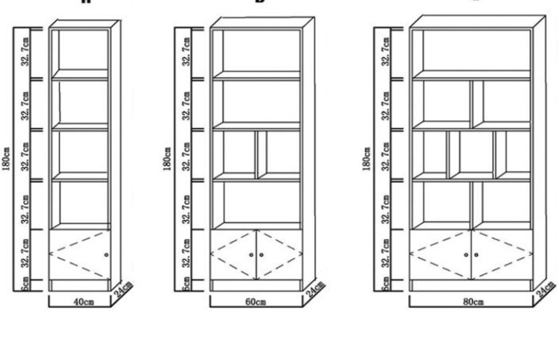 kích thước kệ sách thư viện phổ biến