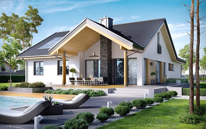 phong cách mẫu biệt thự nhà vườn 1 tầng hiện đại