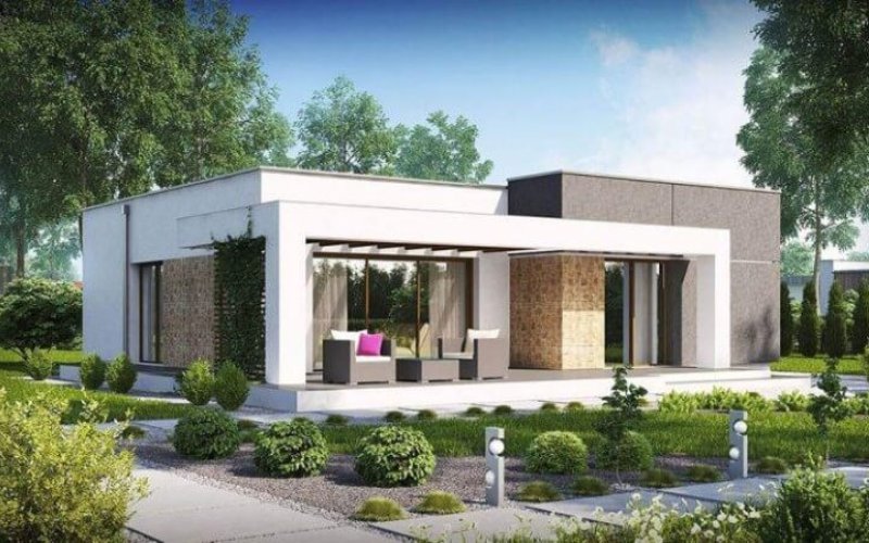 thiết kế mẫu biệt thự nhà vườn 1 tầng hiện đại