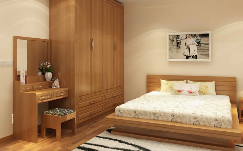 Combo giường tủ phòng ngủ gỗ tự nhiên