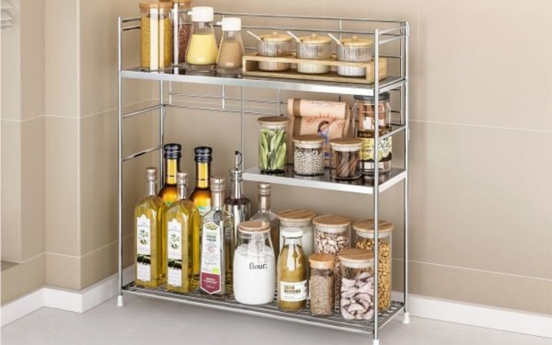 Giá inox đựng gia vị chai lọ