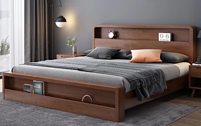 Giường ngủ đơn giản hiện đại gỗ tự nhiên