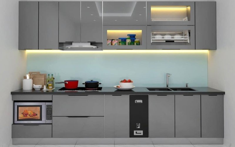 Mẫu tủ bếp nhựa tối giản