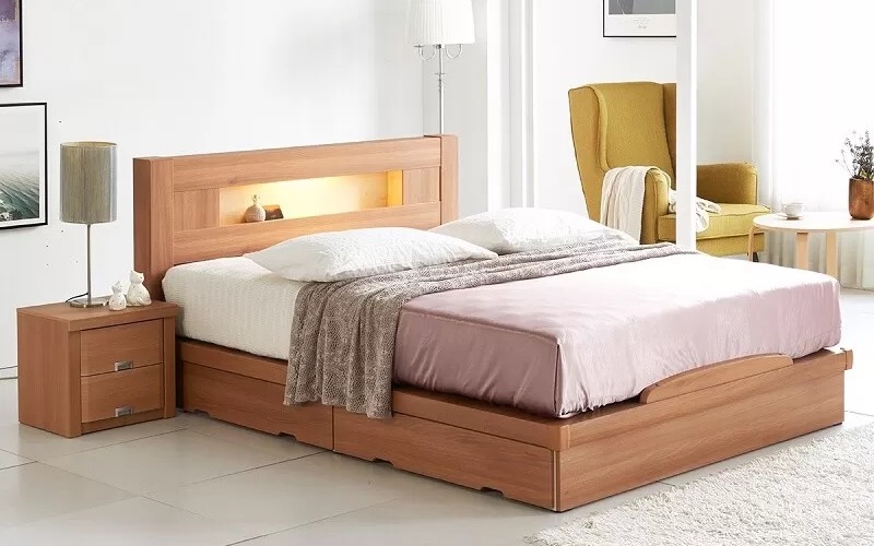 bộ giường ngủ gỗ tự nhiên