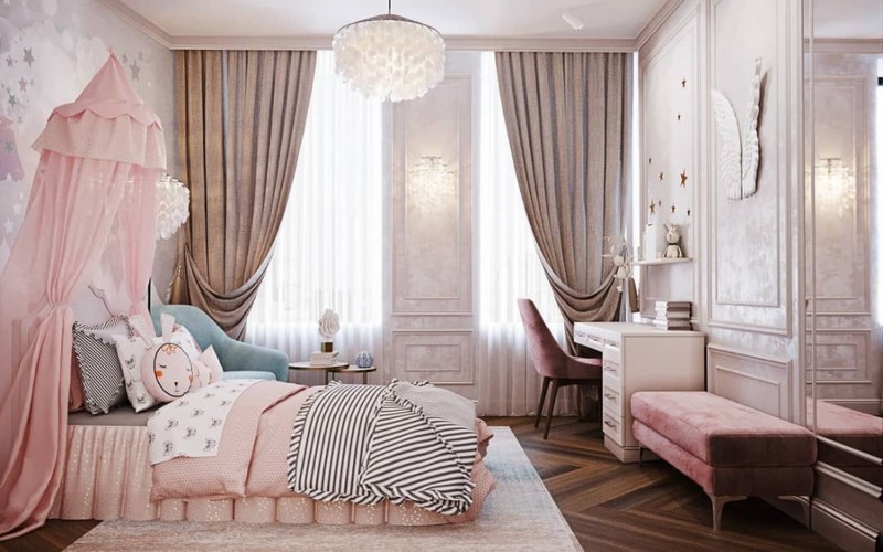 Cách bài trí phòng ngủ với giường công chúa