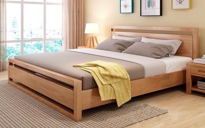 giường ngủ 1m2 x 2m gỗ tự nhiên