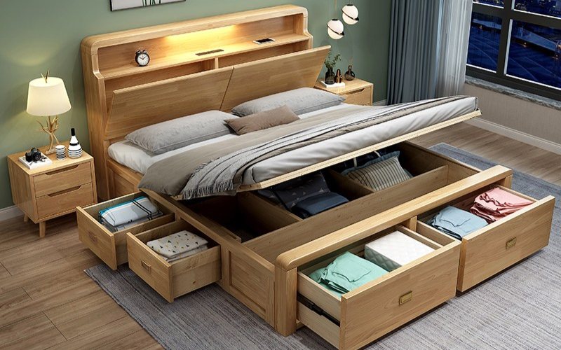 Giường ngủ có tủ quần áo phía dưới