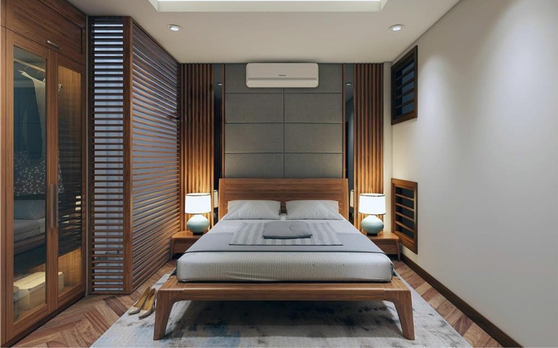 Giường ngủ MDF phủ veneer