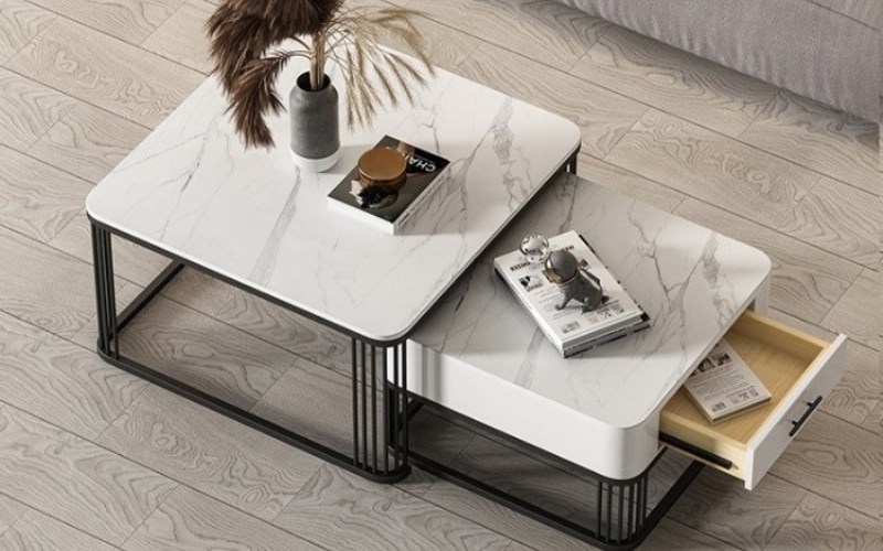 bàn sofa mặt đá hiện đại