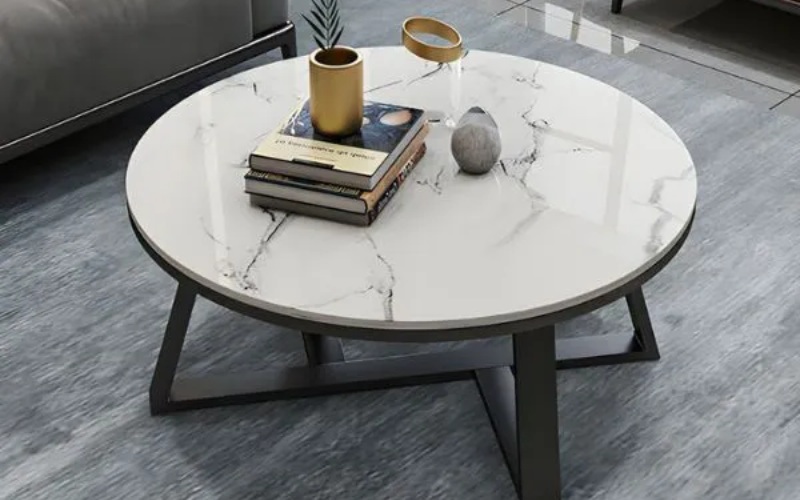 Bàn sofa mặt đá tròn