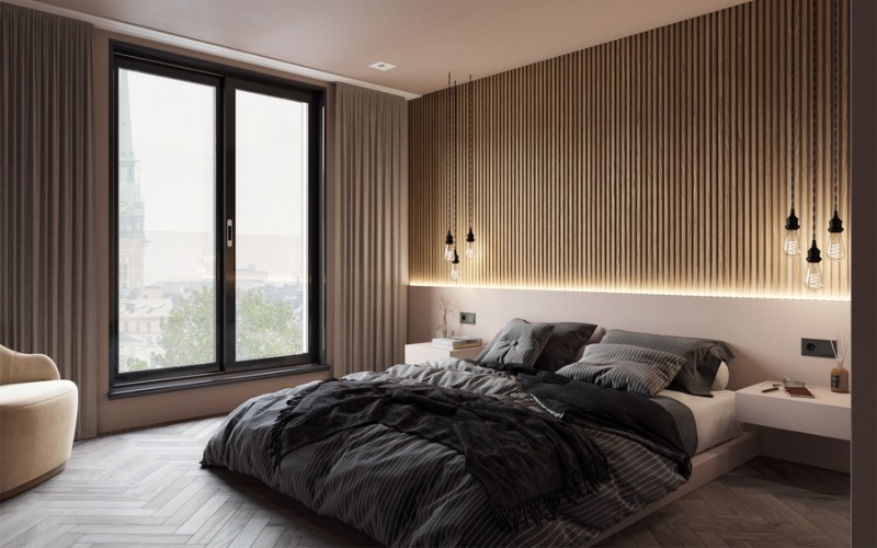 đèn LED hắt sáng nghệ thuật đầu giường
