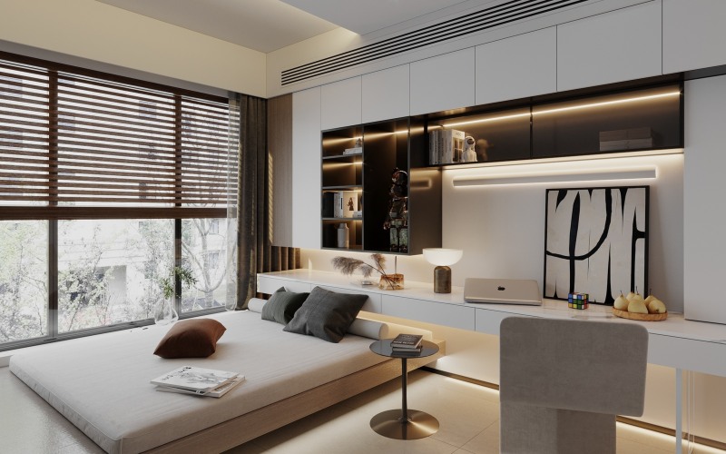 Giường gần cửa sổ lớn