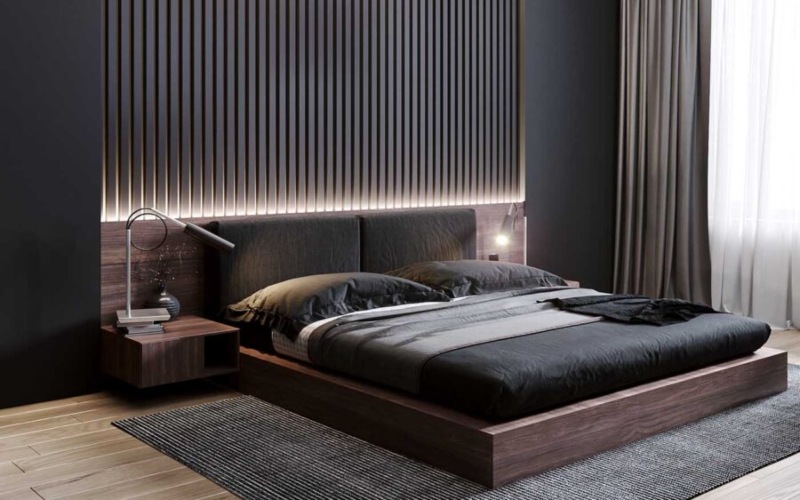 Giường hiện đại gỗ công nghiệp
