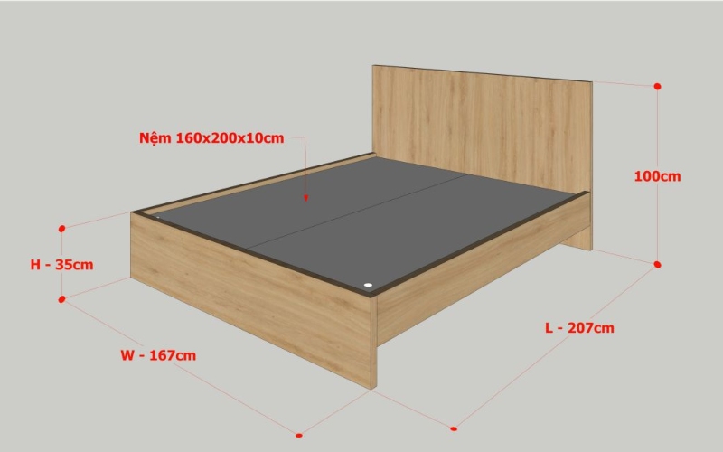 Kích thước giường ngủ 2 người bao nhiêu? Tư vấn chi tiết từng loại giường