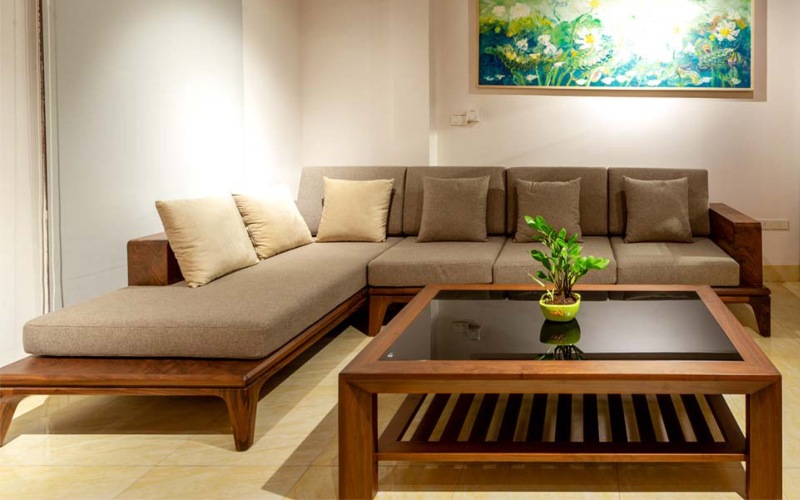 Lợi ích khi sử dụng sofa chữ L gỗ óc chó