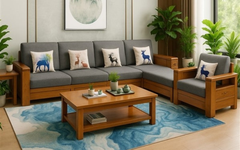 Sofa gỗ chữ L