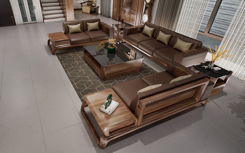 sofa gỗ óc chó